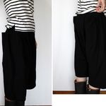 【再販１点限定】▼黒色ウール混▼ポコポコ模様のサルエルパンツ▼キュロット