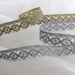 ４．５Ｍ巻*ラメレース   Metallic lace  *ハロウィンやクリスマスグッズに☆彡