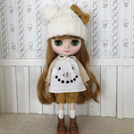 ミディブライス outfit ポンポン帽子とお洋服セット(マスタード)