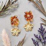 ✿ 飴色お花の耳飾り ピアス  ✿   