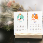 2021カレンダー　【早割】　名刺サイズ　ナニ牛乳2021　お正月　新年　丑年　牛年　牛乳　乳牛　シンプル　かわいい　モダン　和風　植物　風物詩