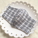 【再販】ツイードマスク　ネイビー×ホワイト