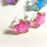 ステンドグラス風ピアス☆ピンク