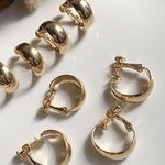 【4個】フープイヤリング金具-18金メッキ-
