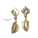 2pcs★shell&baked gold leaf（大粒シェル&アクリルリーフチャーム）
