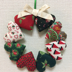 ハートいっぱいのクリスマスリース★直径 約15㎝