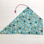 可愛い犬と寿司のリバーシブル箸袋（水色）　箸巻