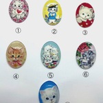 ハンドメイド カボション プルキラカボション　 アクセサリーパーツ 猫 素材