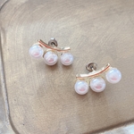 3連パールピアス＊再販多数＊