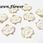【D-0155】20pcs　ふわふわのヒツジ　14mm　ホワイト　チャーム