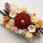 kou622様専用ご依頼品❁つまみ細工&プリザーブドフラワー 髪飾り❁ 赤の牡丹&ビタミン小花❁