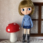 ハイネック&デニムスカート　ブライスサイズ