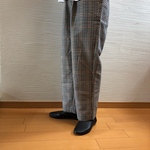こだわり♪チェックワイドサルエルパンツ  2重仕立て