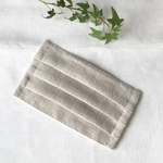 　　夏マスク　ナチュラル　リネン  プリーツマスク　ワイヤー入　小さめ　