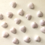 ハート ガラスビーズ ホワイト 白　5個