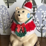  北欧しろくま貯金箱　アラン模様クリスマス4点セット