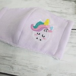 可愛いユニコーンのワンポイント刺繡入り立体マスク