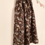 ＊singing bird♪綿麻マキシティアードスカート(brown)＊