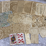 ☆模様染め☆珈琲染め　コラージュ　ラッピング