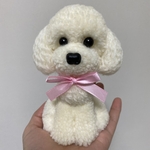 動物ぽんぽん　トイプードル   ホワイト（鼻ボタンタイプ）