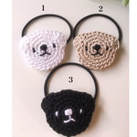 クマちゃんヘアゴム　選べる2個セット　かぎ針編み　コットン糸