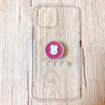 くすみピンクのお洒落うさぎ　各機種対応/スマホケース