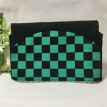 【現品】あったかハンドル防寒カバー(自転車チャイルドシート用)×和柄　市松模様(黒×白)
