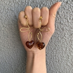 べっ甲ハートくねくねピアス
