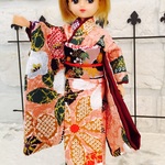 ピンク 花柄 簡単着付け 着物セット