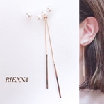 3連パール&揺れる2連スティックピアス⭐︎アシンメトリー⭐︎