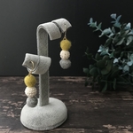ピアス フェルト&クロッシェ【カラシ×灰】