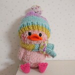 もふもふピンクのアヒルさん