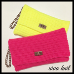 Passion pink clutch bag  ＊クラッチバッグ ＊ニットクラッチ ＊ビビッドカラー