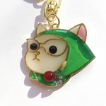 メロンクリームソーダな猫ちゃんキーホルダー