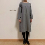 起毛コットンAラインワンピース(gray)