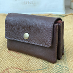 3層の革財布/本革のコンパクト財布/焦げ茶の財布/miru3-dark