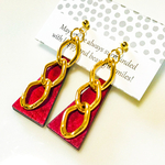 2way　ウッドピアス（イヤリング）レッド