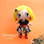 ☆THIERRY☆イーマリーちゃん着せ替えお洋服　黒花柄ボレロ、ワンピース、ヘアピン、イヤリングセット