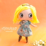 ☆THIERRY☆イーマリーちゃん着せ替えお洋服　ブルー花柄ボレロ、ワンピース、ヘアーバンド、イヤリング