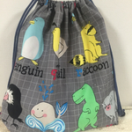 アニマル大好き！入園入学グッズ 巾着(大)animal USAコットン