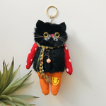 806❤️ふわもこ黒猫chanチャームストラップ