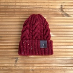 アラン模様のニット帽《レッド》