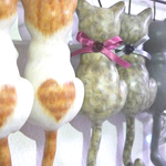 【再販】猫フック*白×茶　ハート