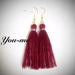 タッセルピアス(ボルドー)