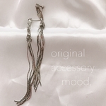 ❣️silver  simple chain tassel pierce    ロングピアス 
