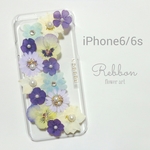【数量限定】大人可愛い押し花iPhoneケースiPhone6/6s 