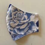 立体マスク☆ゴム紐付き☆和柄☆花柄☆薔薇☆浴衣☆さらし☆ブルーの薔薇マスク