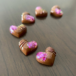 ハートチョコピアス (ミルクチョコレート)  ハート チョコレート ショコラ  バレンタイン ピアス イヤリング フェイクスイーツ ブラウン 茶色 パープル