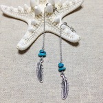 フェザーチャーム ロングピアス シルバー