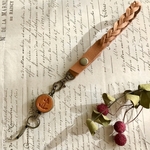 再販　レザー 革  リールキーホルダー リールコード